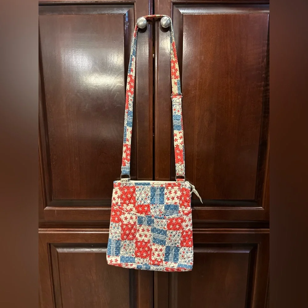Quilted Patchwork‎ Crossbody Bag Red Blue Boho Cottagecore